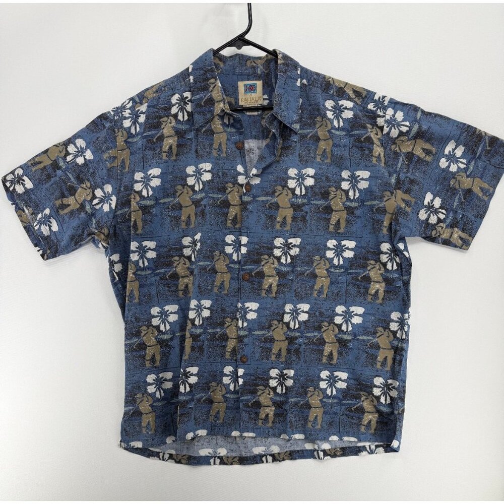 Avi Collection Kahala Hawaiian Islands Shirt Mens XL Golf Floral AOP Rayon Blend
